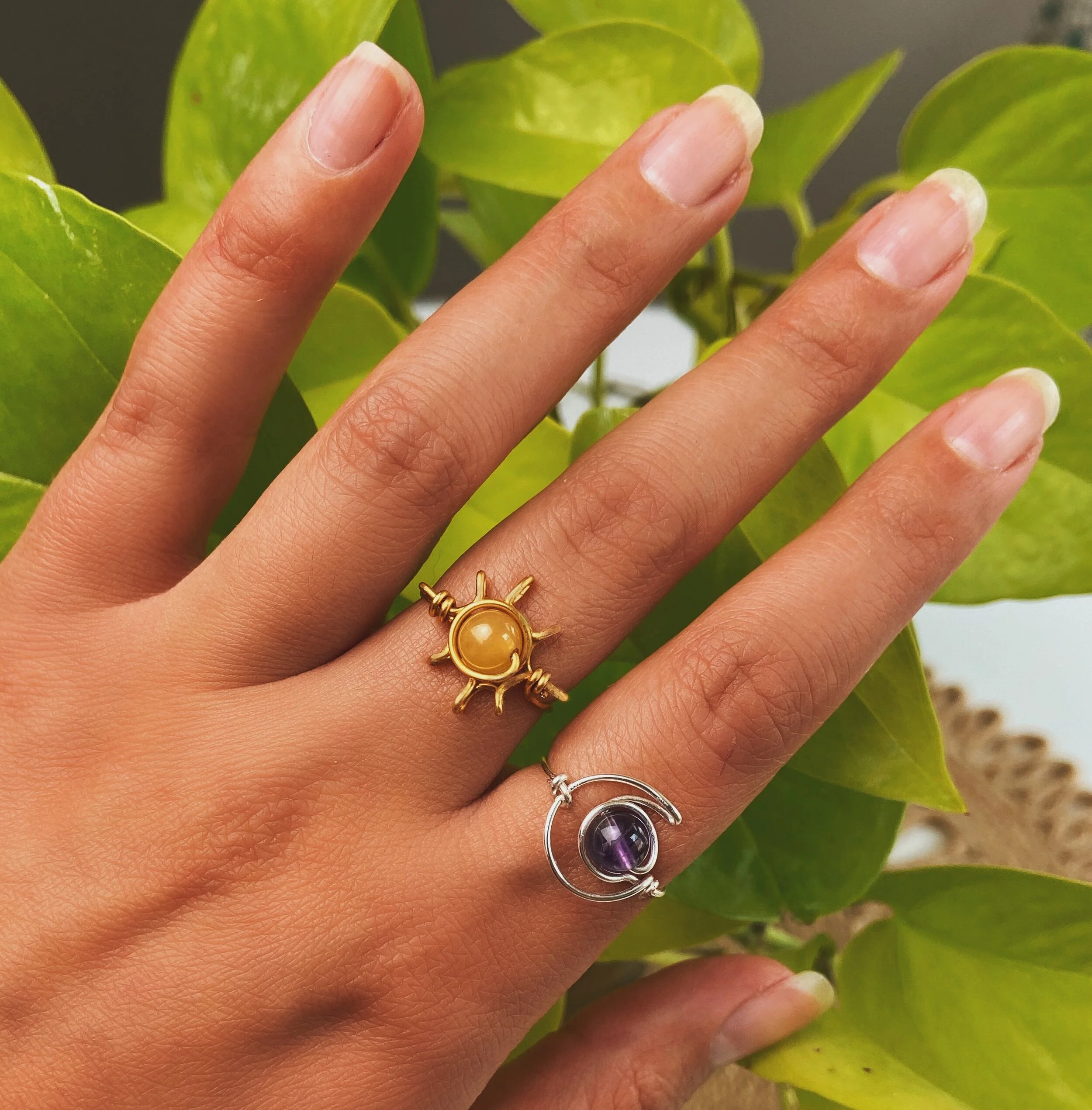 Sun and deals moon ring set